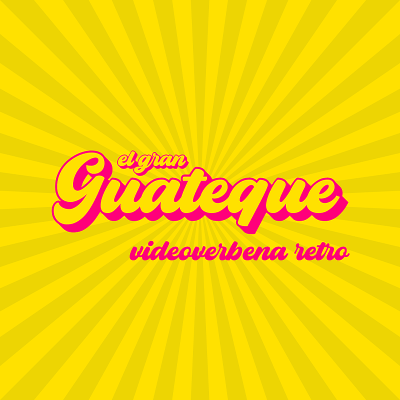 logotipo El Gran Guateque con fondo amarillo con rayos de sol